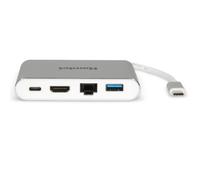 HAMLET - Docking Station da Viaggio Universale 4K HDMI / USB-C / USB-A 3.0 Bianco con Power Delivery 60 W