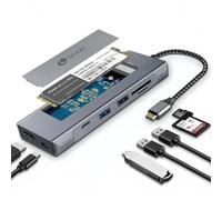 Docking USB Tipo-C Leotec LEDS07- Ranura SSD M.2-2xUSB- 1xUSB Tipo-C- 1xHDMI 4K- 1xLector Tarjetas SD y MicroSD- 1xUSB Tipo-C P