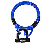 DocksLocks Cavo di sicurezza dritto antifurto resistente alle intemperie con estremità rinforzate ad anello e chiusura a U corta 7,6 m