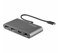 StarTech.com Thunderbolt 3 Mini Dock - Docking Station TB3 portatile per doppio monitor DisplayPort 4K 60Hz -USB- A hub (USB 3.0/5 Gbps) e GbE - Cavo da 28 cm - Adattatore multiporta per laptop - Mac/Windows