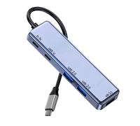 Dockteck HUB 3.0, adattatore multiporta USB-C espandibile con 100 W di potenza erogata 1 USB-C e 3 porte dati USB, adattatore hub USB C alimentato per MacBook Pro, iPad Air Mini 6, iPhone 15 Pro Max e