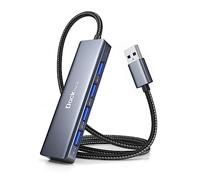 Dockteck USB Hub 3.0 Ultra Flat Data Hub con Cavo Di Prolunga in Nylon Intrecciato 60 cm Adattatore USB 3.0 Splitter per MacBook, Mac Pro, Surface Pro, XPS, Notebook PC, Unità Flash USB