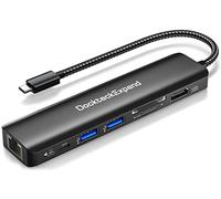 DockteckExpand Adattatore multiporta USB C 7 in 1 con porta HDMI 4K 60Hz, Ethernet 1Gbps, PD, 2 porte USB 3.0, lettore di schede SD/TF per MacBook, iPad, HP, Dell XPS e altro ancora