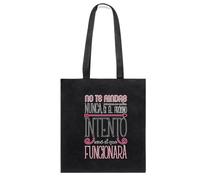 Docliick. Borsa Tote Bag con Frase Motivatrice e Messaggio. Regalo motivante per donna. Borsa tessuto compracon messaggio motivatore100% cotone. Modello, 5-no Ti arrendi mai, ES -