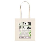 Docliick. Borsa Tote Bag con Frase Motivatrice e Messaggio. Regalo motivante per donna. Borsa tessuto compracon messaggio motivatore100% cotone. Modello, È - Crudo, 1-La vida es un bonito