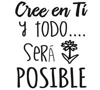 Docliick® Frase Vinilo Create a te e tutto sarà possibile Adesivi decorativi adesivi con frasi motivazionali per parete. Vinile per decorare le stanze. Adesivi decorativi frasi .DC16089 (60 x 42 cm)