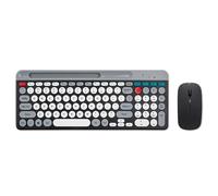docooler Combo Tastiera e Mouse Wireless Doppia modalità Tastiera a Membrana 2.4G BT5.0 BT 3 canali Can C Connect Quattro dispositivi Tastiera Ricaricabile Connettività a Due modalità