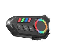 docooler Motocicletta Auricolare Auricolare con Luce Ambientale Intelligente, Cuffie Wireless Motociclistiche con Microfono, Assistente Vocale, Riduzione del Rumore CVC, IP65