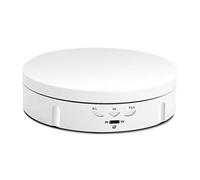 Docooler Supporto girevole a 360°, piatto elettrico girevole a 360°, con ricarica USB, girevole a 3 velocità, regolabile, per fotografia, display da collezione, colore bianco (#1)