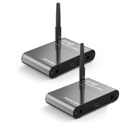 Docooler Trasmettitore audio wireless 2,4 G, ricevitore audio wireless, 150 m, lunga distanza, basso ritardo, sistema audio Hi-Fi, per home theater, TV Live Broadcast