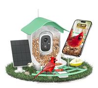 DOCOON Mangiatoia intelligente per uccelli con fotocamera, 2K HD AI identifica le specie di uccelli, telecamera Bir d Watching con pannello solare, notifiche istantanee, regalo ideale per gli amanti