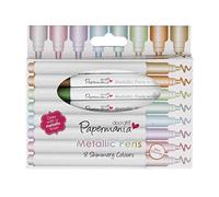 docrafts Penne Metalliche, Punta Arrotondata (Confezione da 8), Verde, unità