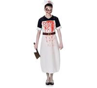 DocraShop Ltd Costume da infermiera zombie, da donna, per Halloween, tema non morti, taglia M (40-46)