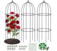 DoCred Confezione da 3 supporti in metallo per gabbie per piante, altezza 119,4 cm, supporto per peonie, pomodori, obelisco, traliccio da giardino, per clematide, vite, gelsomino, per esterni e