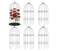 DoCred Confezione da 6 supporti in metallo per gabbie per piante, altezza 119,4 cm, supporto per peonie da giardino, obelisco, traliccio da giardino, per clematide, vite, gelsomino, per esterni e