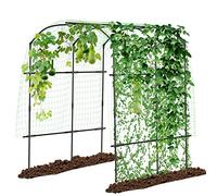 DoCred Traliccio alto da giardino per piante rampicanti, 221 cm di altezza, in metallo, per rampicanti, verdura, frutta, fiori all'aperto, cortile, prato, giardino, arco tunnel, traliccio MP123