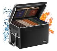 DocSafe Cartella portadocumenti ignifuga con coperchio pieghevole per documenti, per la conservazione di lettere e documenti legali, portatile, per casa, ufficio, con maniglia, colore: nero