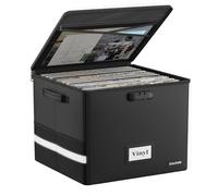DocSafe Custodia ignifuga per dischi in vinile con serratura, Nero , 41x33x33cm, Tasca per documento d'identità