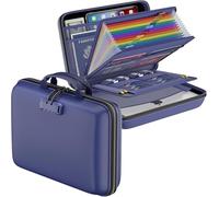 DocSafe Organizzatore per File Resistente al Fuoco con Serratura, Scatola per Documenti in Valigetta, Cartella Espandibile con 13 Tasche, Organizzatore per Documenti Portatile Impermeabile, Cartella