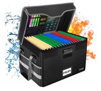 DocSafe Scatola portadocumenti ignifuga con serratura, organizer per documenti con tasche in rete, pieghevole, portatile, per casa e ufficio, con maniglia per appendere lettere/cartelle legali, nero