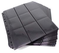 docsmagic.de 100 18-Pocket Pages Black - Sideloading - 11 Holes - MTG PKM YGO - Pagine Nero