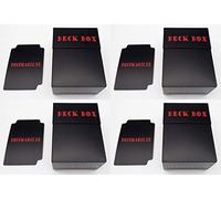 docsmagic.de 4 x Deck Box Black + Card Divider - Porta Mazzo Nero - PKM - YGO - MTG