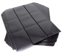 docsmagic.de 50 18-Pocket Pages Black - Sideloading - 11 Holes - MTG PKM YGO - Pagine Nero