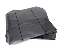 docsmagic.de 50 24-Pocket Playset Pages Black - Sideloading - MTG PKM YGO - 11-Hole - Pagine Nero