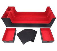 docsmagic.de Premium 2-Row Trading Card Storage Box Black/Red + Trays & Divider - MTG PKM YGO - Scatola di Immagazzinaggio Nero/Rosso