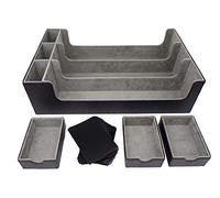 docsmagic.de Premium 3-Row Trading Card Storage Box Black + Trays & Divider - MTG PKM YGO - Carte da Collezione Scatola di Immagazzinaggio Nero