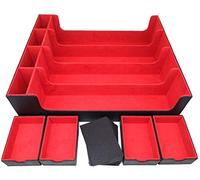 docsmagic.de Premium 4-Row Trading Card Storage Box Black/Red + Trays & Divider - MTG PKM YGO - Scatola di Immagazzinaggio Nero/Rosso