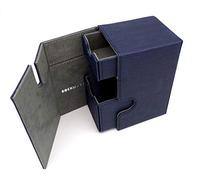 docsmagic.de Premium Magnetic Tray Box (100) Blue + Deck Divider - MTG - PKM - YGO - Porta Mazzo Blu
