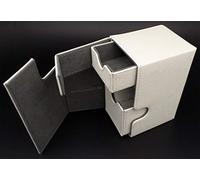docsmagic.de Premium Magnetic Tray Box (100) White + Deck Divider - MTG - PKM - YGO - Porta Mazzo Bianco