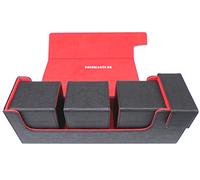 docsmagic.de Premium Magnetic Tray Long Box Black/Red Medium + 3 Flip Boxes - Nero/Rosso