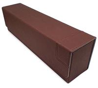 docsmagic.de Premium Magnetic Tray Long Box Brown Large - Card Deck Storage - Porta Mazzo Marrone