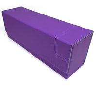 docsmagic.de Premium Magnetic Tray Long Box Purple Medium - Card Deck Storage - Porta Mazzo Porpora