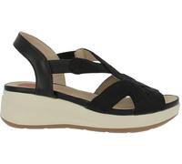 DOCTOR CUTILLAS - Sandali a palla, in tessuto, con zeppa, suola bianca in gomma, design con cordoncini, per donna, Nero , 40 EU