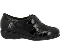 Doctor CUTILLAS - Scarpa casual da donna, con zeppa, suola in gomma, sottopiede estraibile, chiusura adesiva,vernice,lucentezza,Tessuto per: donna, Nero , 37 EU