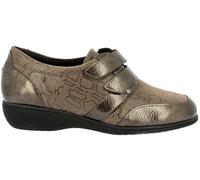 Doctor CUTILLAS - Scarpa casual da donna, zeppa, suola in gomma, sottopiede estraibile, chiusura adesiva,vernice,lucentezza,Tessuto per: donna, marrone, 38 EU