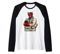 Doctor Devil | Protesta Umorismo Satana Nessuna avidità Aziendale Maglia con Maniche Raglan