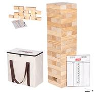 DOCTOR SPORT Wackeltum - Gioco di impilamento XXL in legno duro, 2-4 persone, fino a 160 cm di altezza, con tabellone e in una bella borsa per il trasporto, ultra lusso, gioco professionale