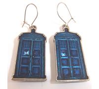 Doctor Who Tardis Orecchini Peltro Nuovo Ottimo Regalo Ufficiale