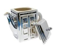 Doctor Who Teiera In Ceramica Metallica Argento 3D Tardis