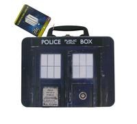 Doctor Who Top Trumps Gioco Con TARDIS Retro In Metallo Lunchbox