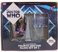 Doctor Who Via Dottore Bicchiere Set Di 2 Tom Baker Nuovo Grande Regalo 455ml