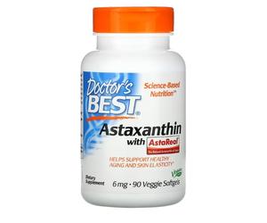 Doctor's Best Astaxantina con AstaReal, 6 mg, 90 capsule molli vegetali