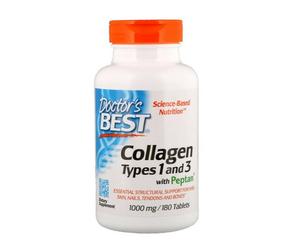 Doctor's Best Collagene tipo 1,3 con peptano, vitamina C, 1.000 mg 180 compresse