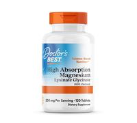 Doctor's Best, magnesio ad alto assorbimento, 100% chelato, 120 veg. Compresse