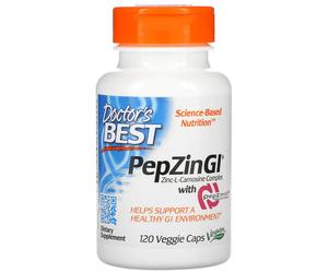 Doctor's Best PepZin GI Zinco-L-Carnosina Complesso 120 capsule vegetali