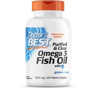 Doctor's Best, Purified & Clear Omega 3 Fish Oil, 1000 mg, 120 capsule di pesce